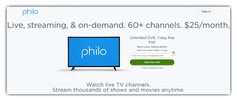 Philo Stream Live and On Demand TV 1